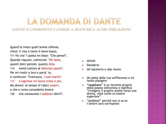 Come è Caratterizzata La Figura Di Francesca Nella Divina Commedia paolo e francesca.pdf divina commedia da | PPT