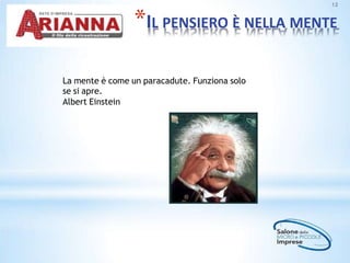*IL PENSIERO È NELLA MENTE
12
La mente è come un paracadute. Funziona solo
se si apre.
Albert Einstein
 