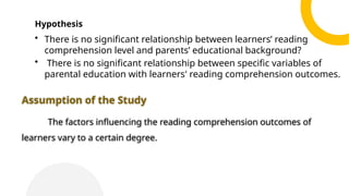 The Impact of Parental Education on Key Stage 1 Learners' Reading ...