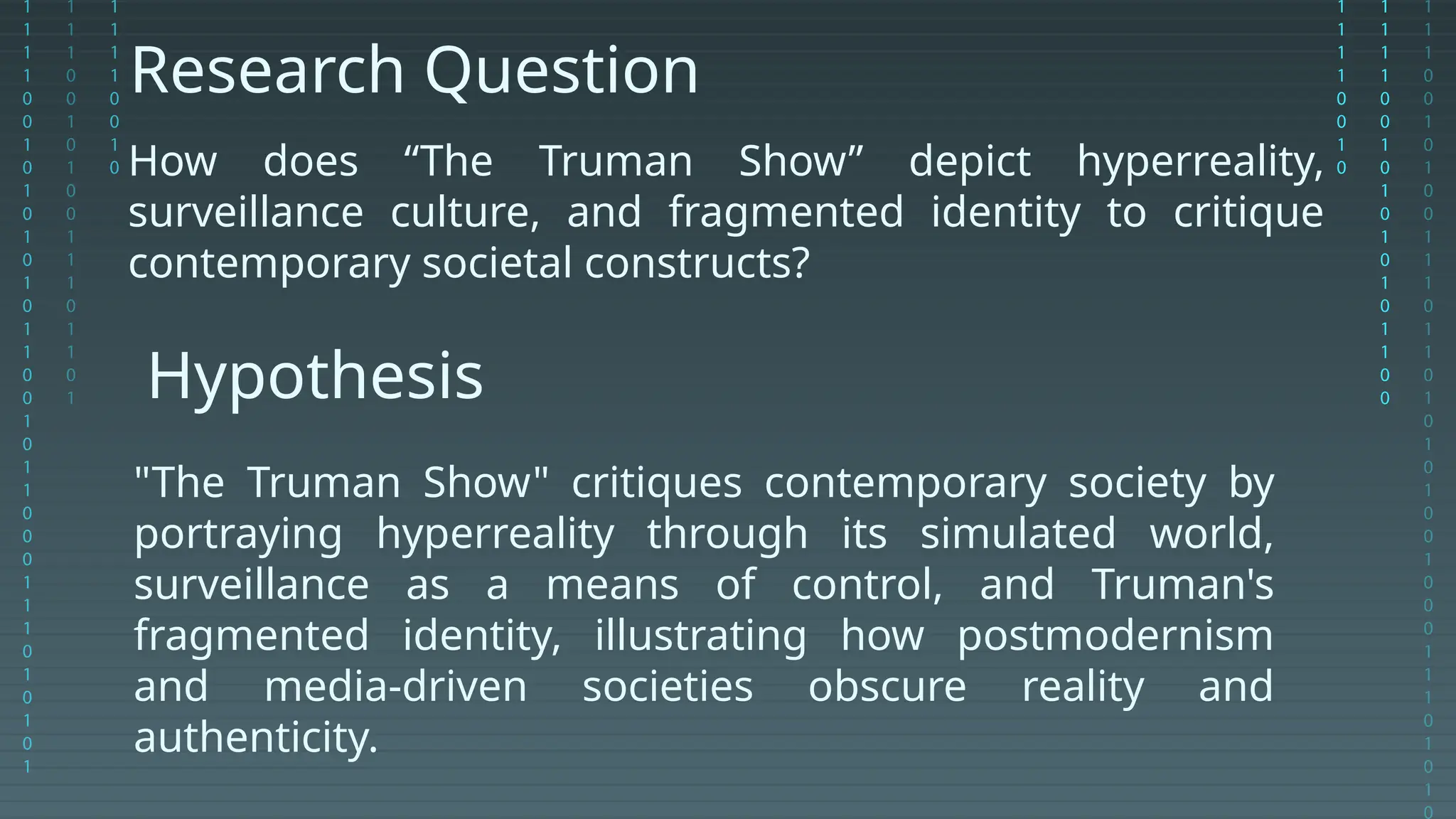 Hyperreality, Surveillance, and Fragmented Identity in _The Truman Show ...