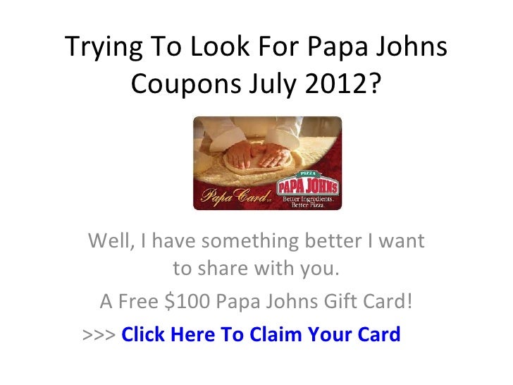 Papa john printable coupon