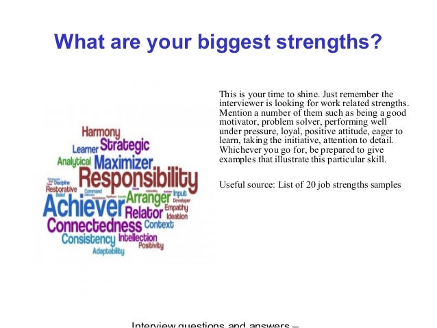 interview answers strengths
