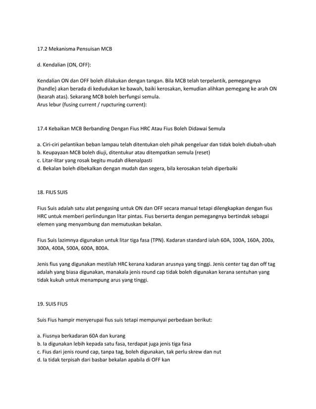 Papan suis utama ( msb ) | DOCX