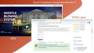 Sistem Pengaduan Masyarakat Berbasis IT
WBS
SP4N Lapor
 