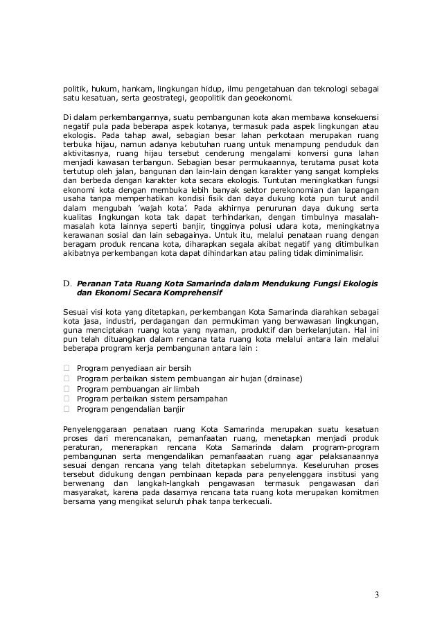 Paparan Fungsi Ekologi Dan Ekonomi Dalam Tata Ruang