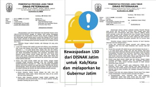 Kewaspadaan LSD
dari DISNAK Jatim
untuk Kab/Kota
dan melaporkan ke
Gubernur Jatim
 
