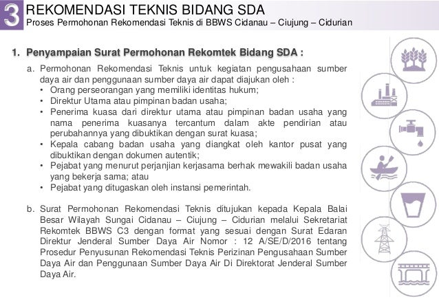 Rekomendasi Teknis Bidang Sumber Daya Air