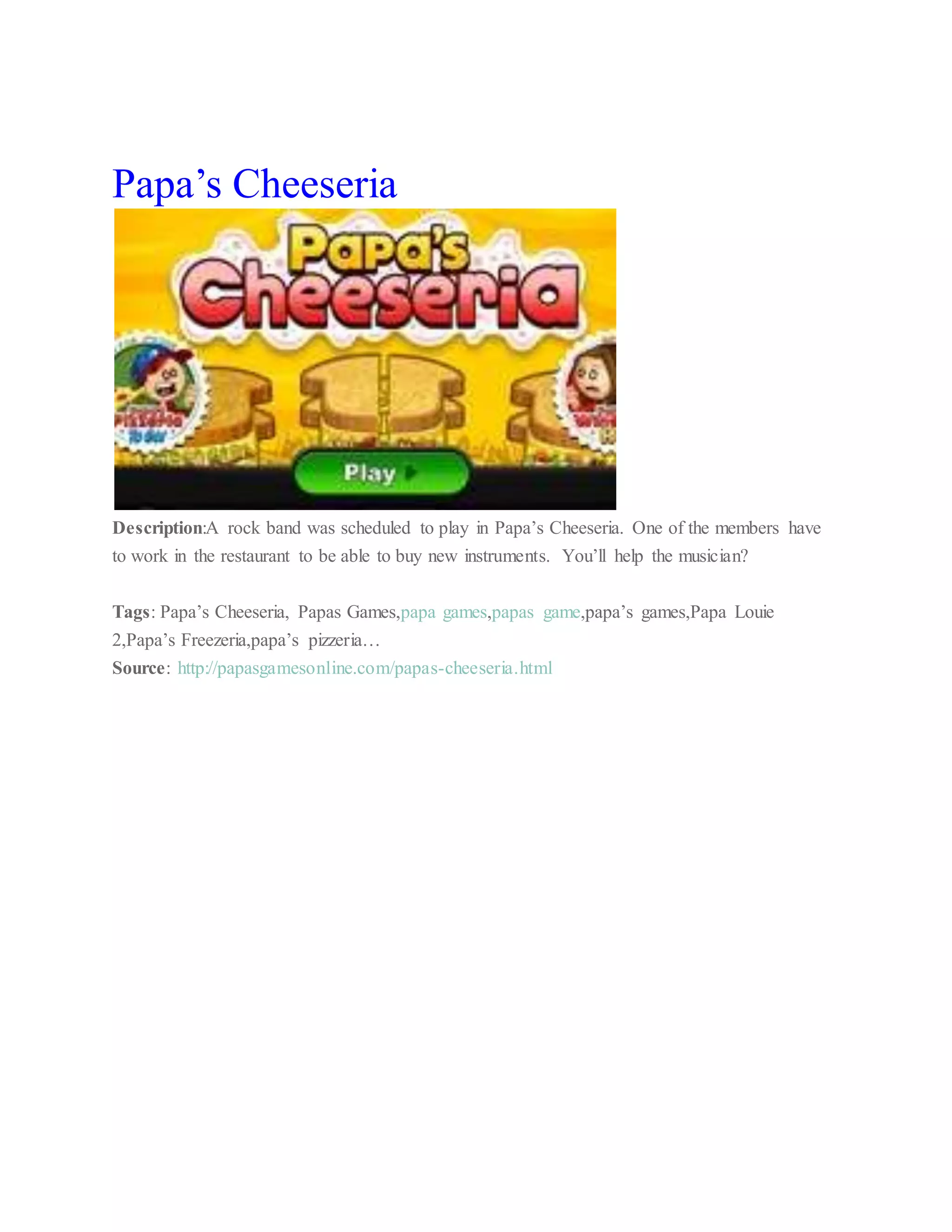 Papa'S Freezeria Cool Math - bainuzk