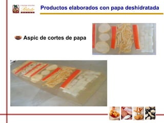 Productos elaborados con papa deshidratada




Aspic de cortes de papa
 