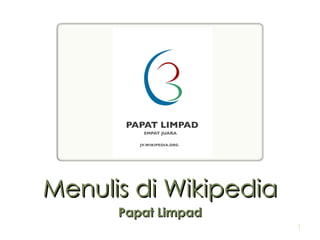 Menulis di Wikipedia Papat Limpad 