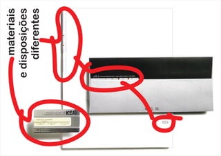 materiais
edisposições
diferentes
 