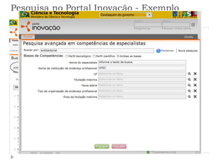 Pesquisa no Portal Inovação - Exemplo
 