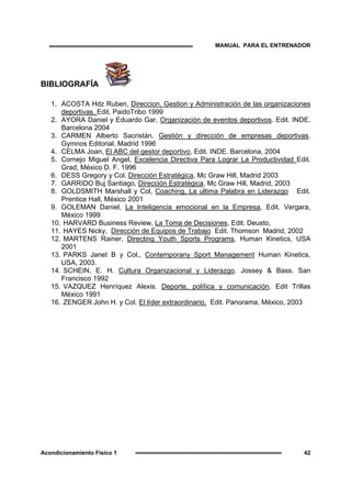 Papel Del Entranador