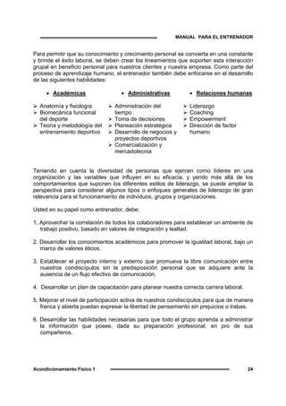 Papel Del Entranador