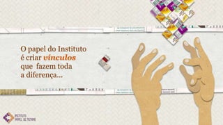 O papel do Instituto
é criar vínculos
que fazem toda
a diferença...
 