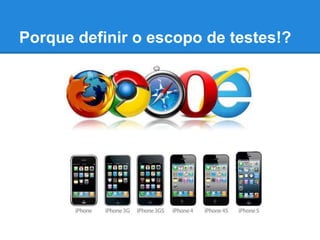 Porque definir o escopo de testes!? 
 