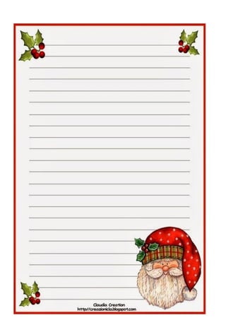 Papel e envelopes de natal