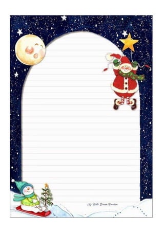 Papel e envelopes de natal