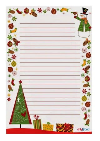 Papel e envelopes de natal