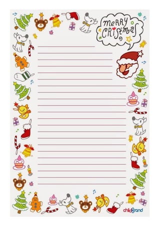 Papel e envelopes de natal