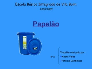 Papelão ,[object Object],[object Object],[object Object],8º A Escola Básica Integrada de Vila Boim  2008/2009 