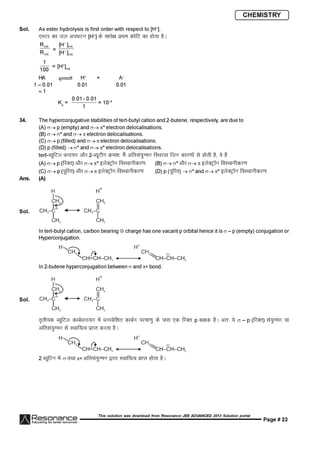 Resonance JEE Advanced Paper 1-solutions