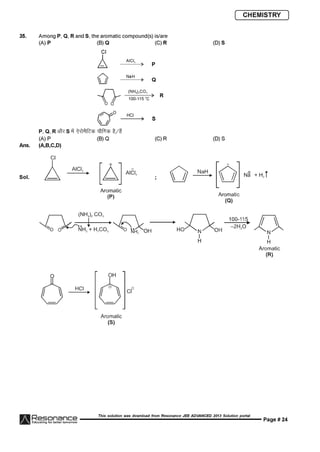Resonance JEE Advanced Paper 1-solutions