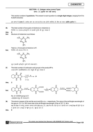 Resonance JEE Advanced Paper 1-solutions