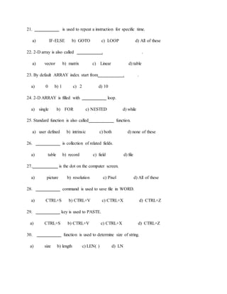 10th computer paper | DOCX