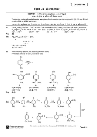 Resonance JEE Advanced Paper 2-solutions