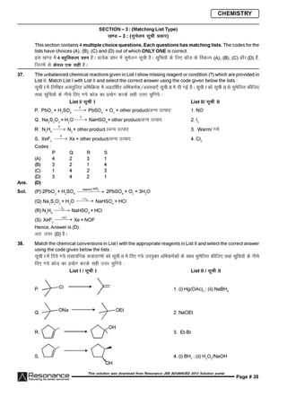 Resonance JEE Advanced Paper 2-solutions