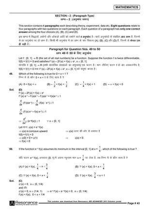 Resonance JEE Advanced Paper 2-solutions