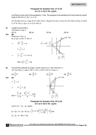 Resonance JEE Advanced Paper 2-solutions