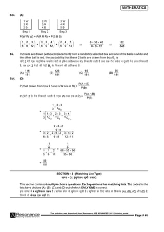 Resonance JEE Advanced Paper 2-solutions