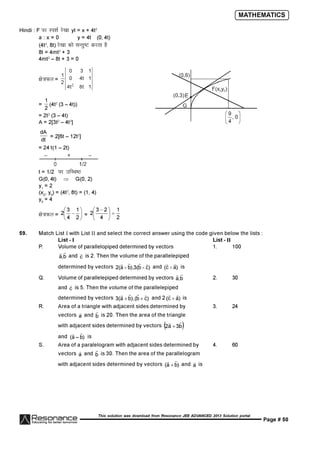 Resonance JEE Advanced Paper 2-solutions