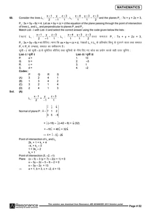 Resonance JEE Advanced Paper 2-solutions