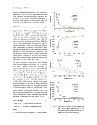 Optical Properties and Thickness Effects of SnO2 Thin Films via ...