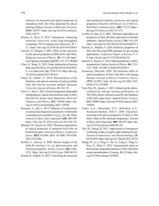 Optical Properties and Thickness Effects of SnO2 Thin Films via ...