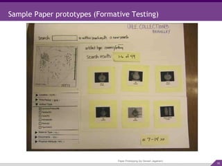 Sample Paper prototypes (Formative Testing) Paper Prototyping (by Devesh Jagatram) 