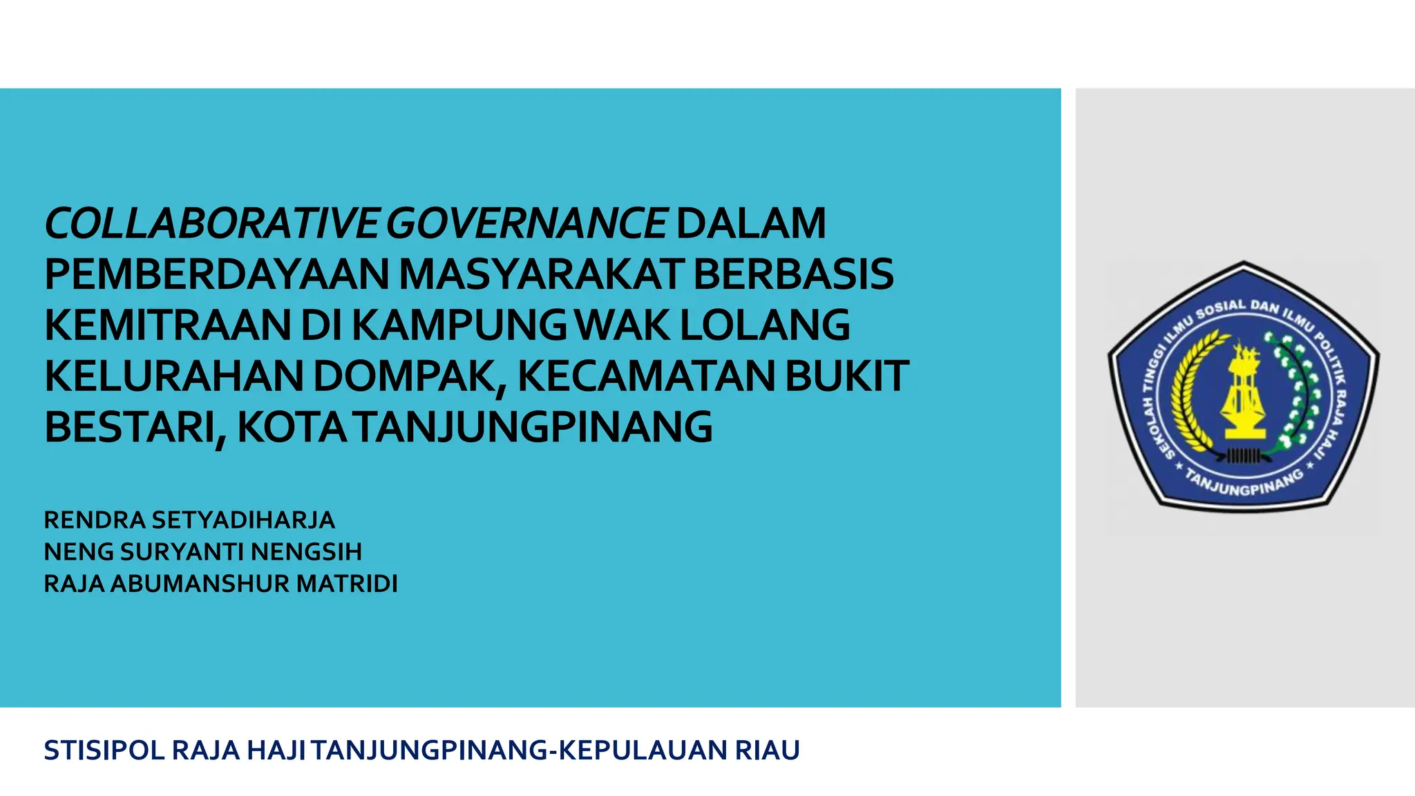 Collaborative Governance dalam Pemberdayaan Masyarakat Berbasis ...