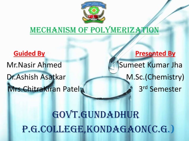 Mechanism of Polymerization | PDF | Chemistry | Science