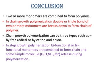 Polymerization Def Mechanism of Polymerization | PDF