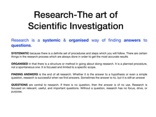 Research, Types and objectives of research 