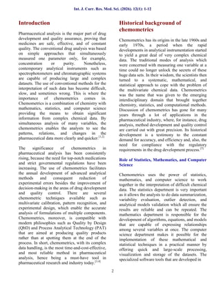 A Review on Chemometrics and Application of Chemometrics in ...