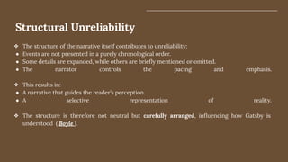 Nick Carraway’s Narrative Unreliability and Gatsby’s Mythic Identity in ...