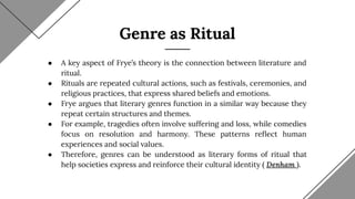 Ritual Model Example Genre as Ritual: Northrop Frye's Theory on Literary Forms and Social ...