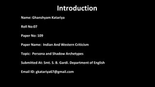 Paper 109 Persona and Shadow Archetypes.pptx