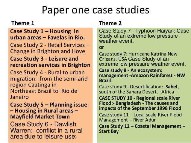 case study for geography paper 1