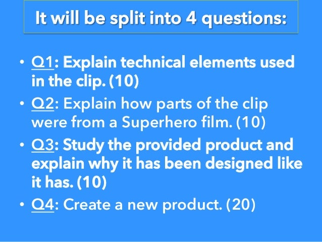 GCSE WJEC Film Studies Paper 1 Superhero superheroes