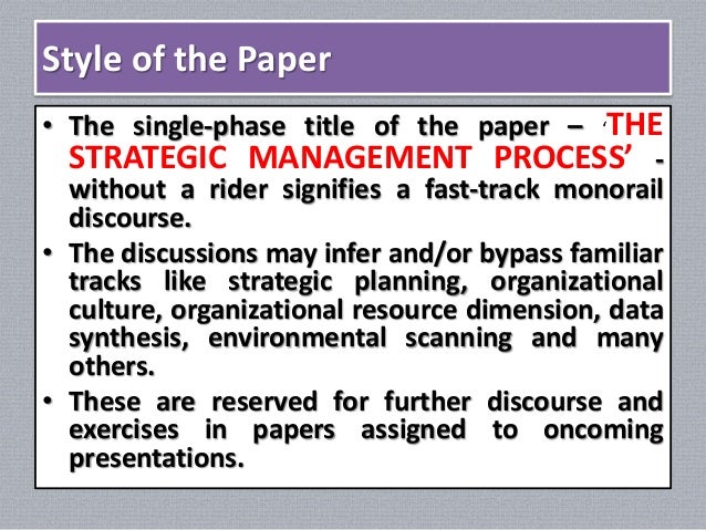 Essays about strategic management